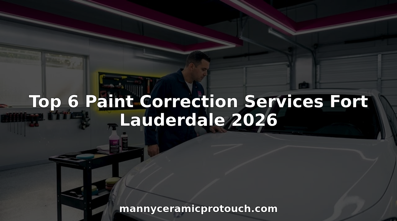 Auto detailer inspecting luxury car paint in garage
