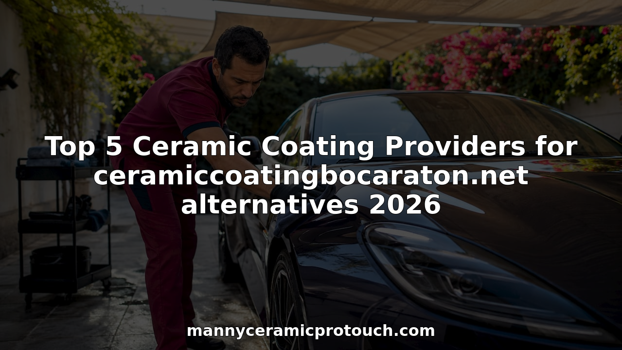 Technician applying ceramic coating to luxury car