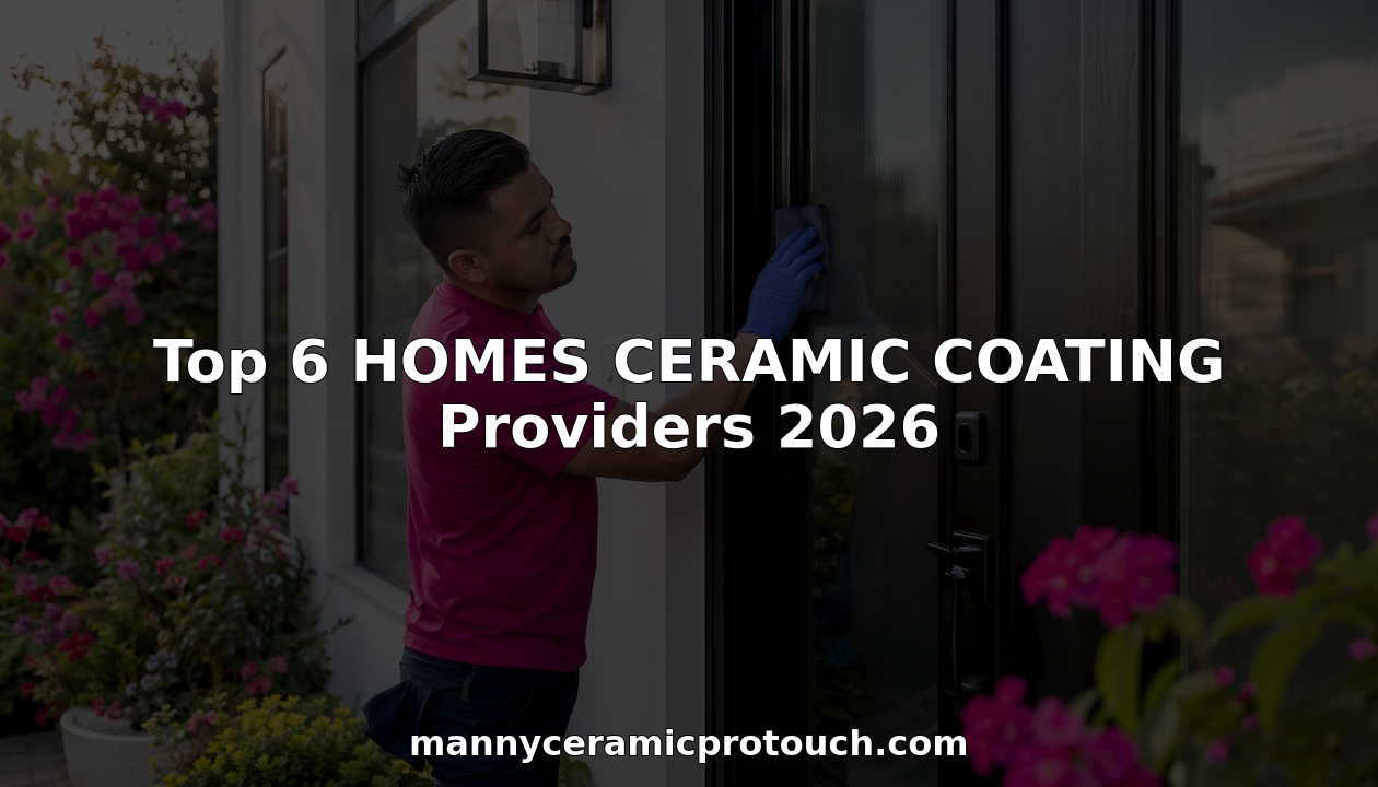 Technician applying ceramic coating on home surfaces